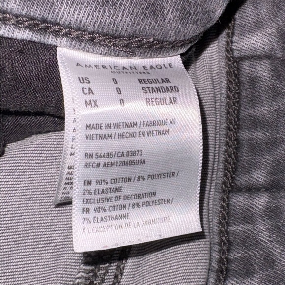 American Eagle Size 0 Black Distressed Super Hi Rise Skinny Jegging Jeans - Picture 8 of 10